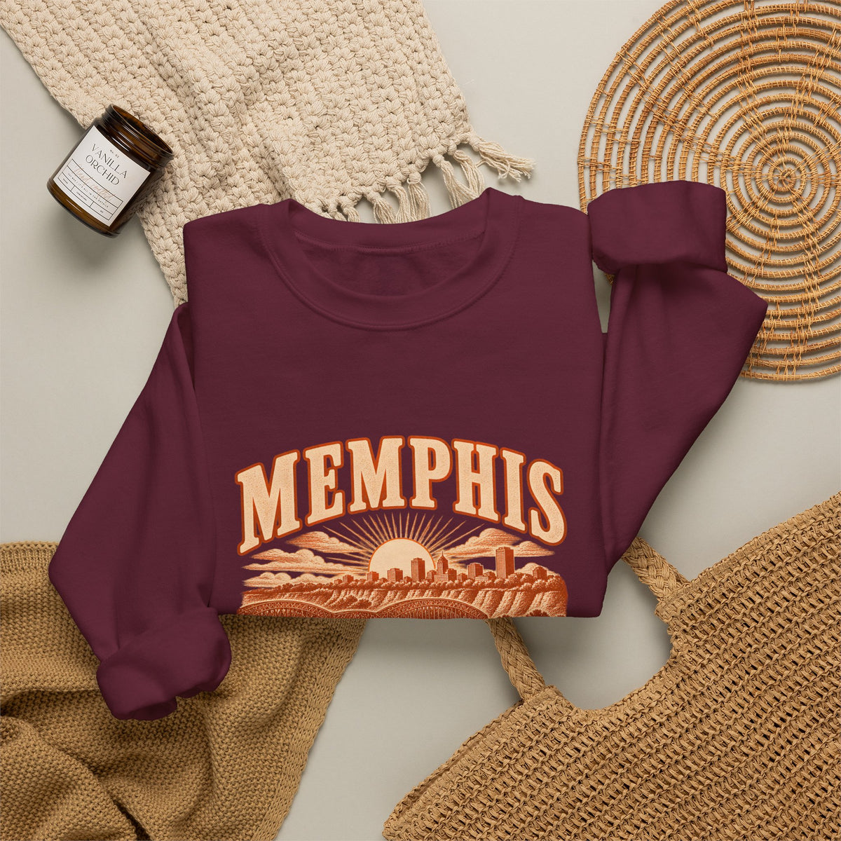 Memphis Engraved Valley Crewneck Sweatshirt