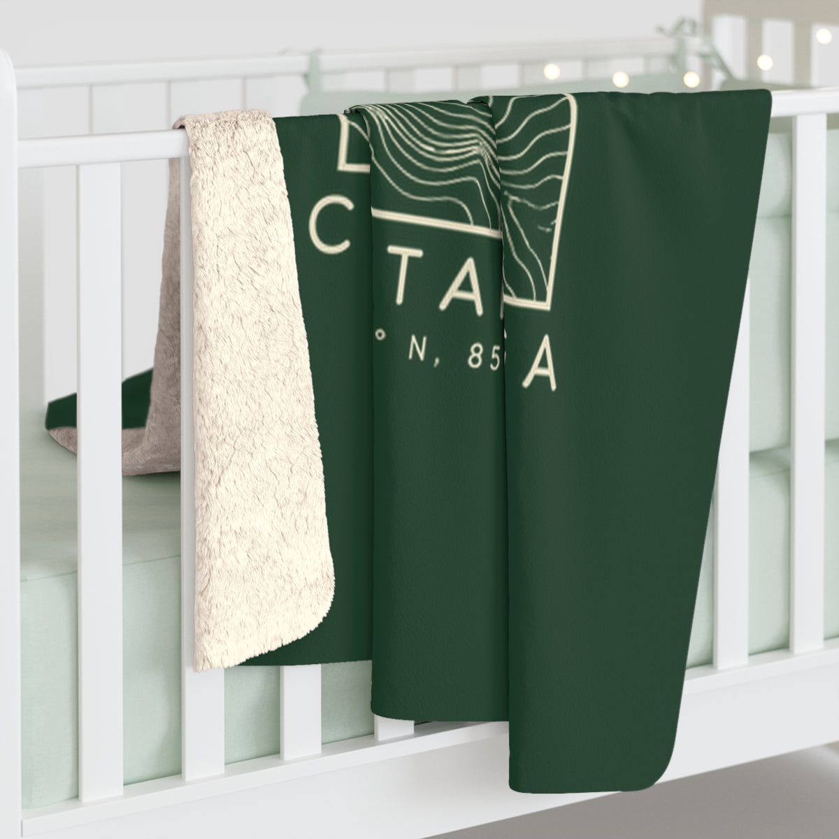 Chattanooga Topo Map Sherpa Blanket (Forest Green)