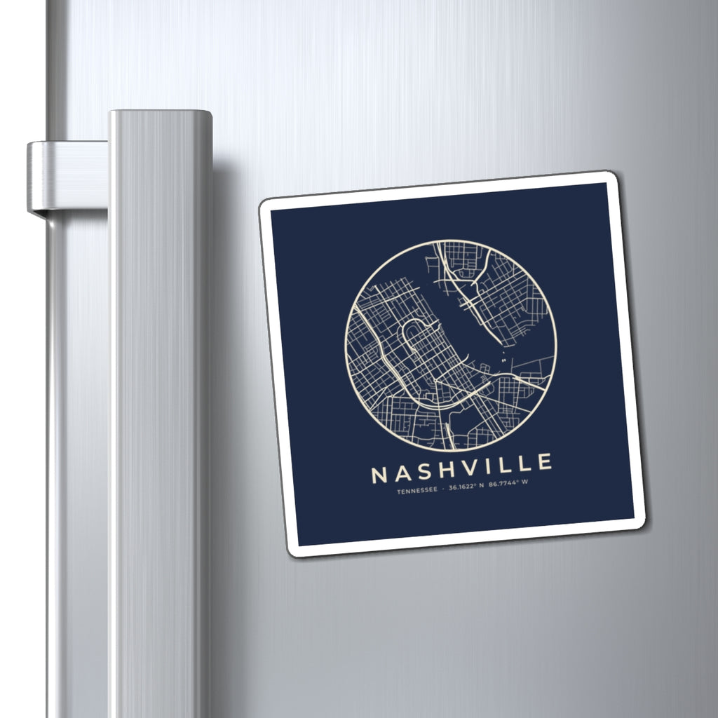 Nashville Street Map Magnet (Navy)