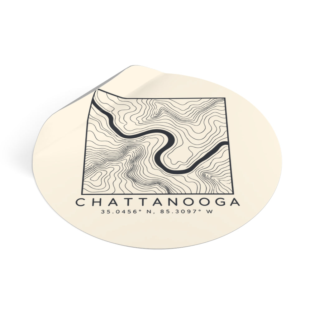 Chattanooga Topo Map Sticker