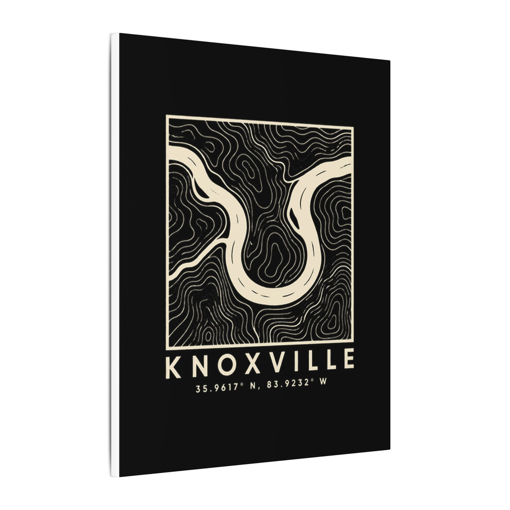 Knoxville Topo Map Canvas Print (Black)