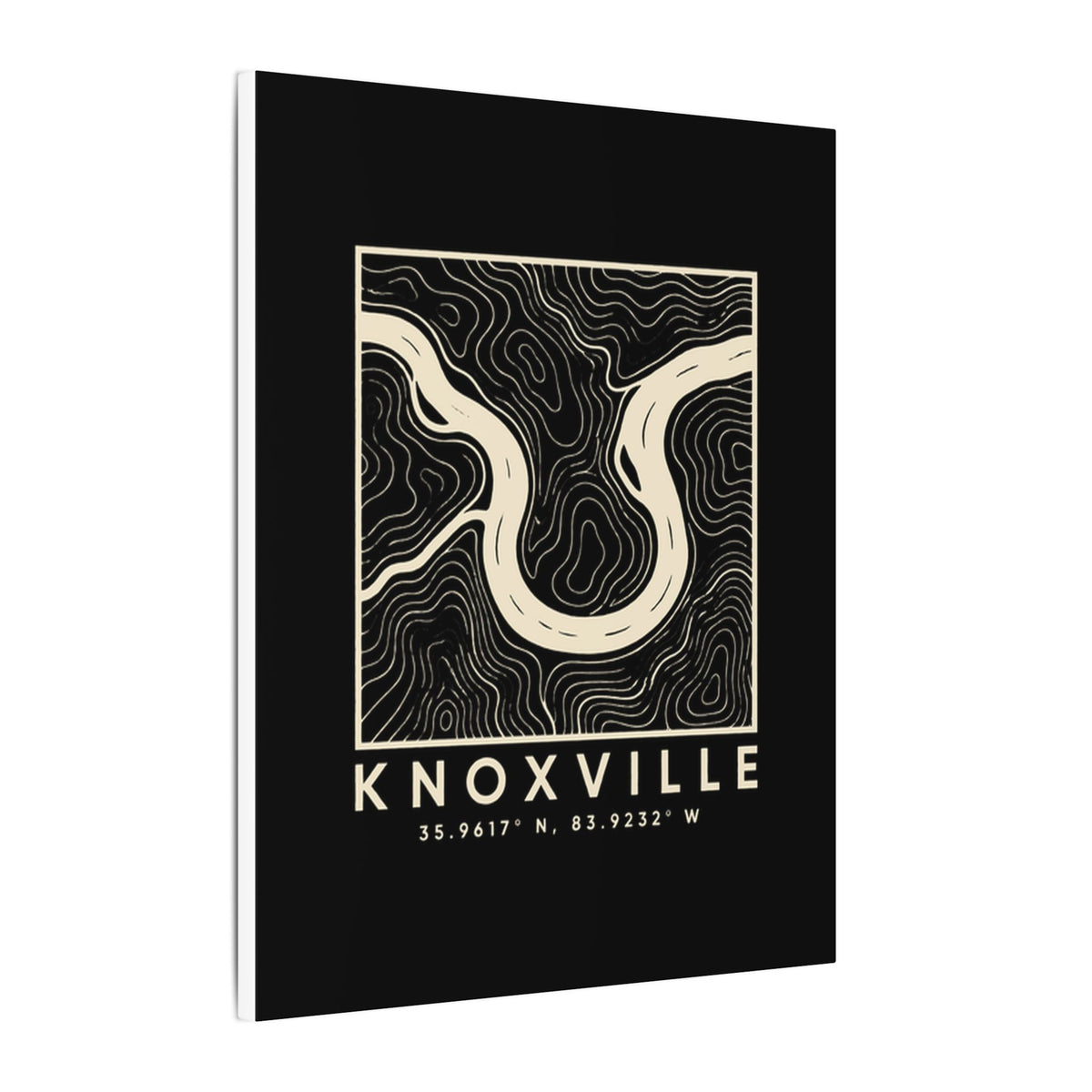 Knoxville Topo Map Canvas Print (Black)