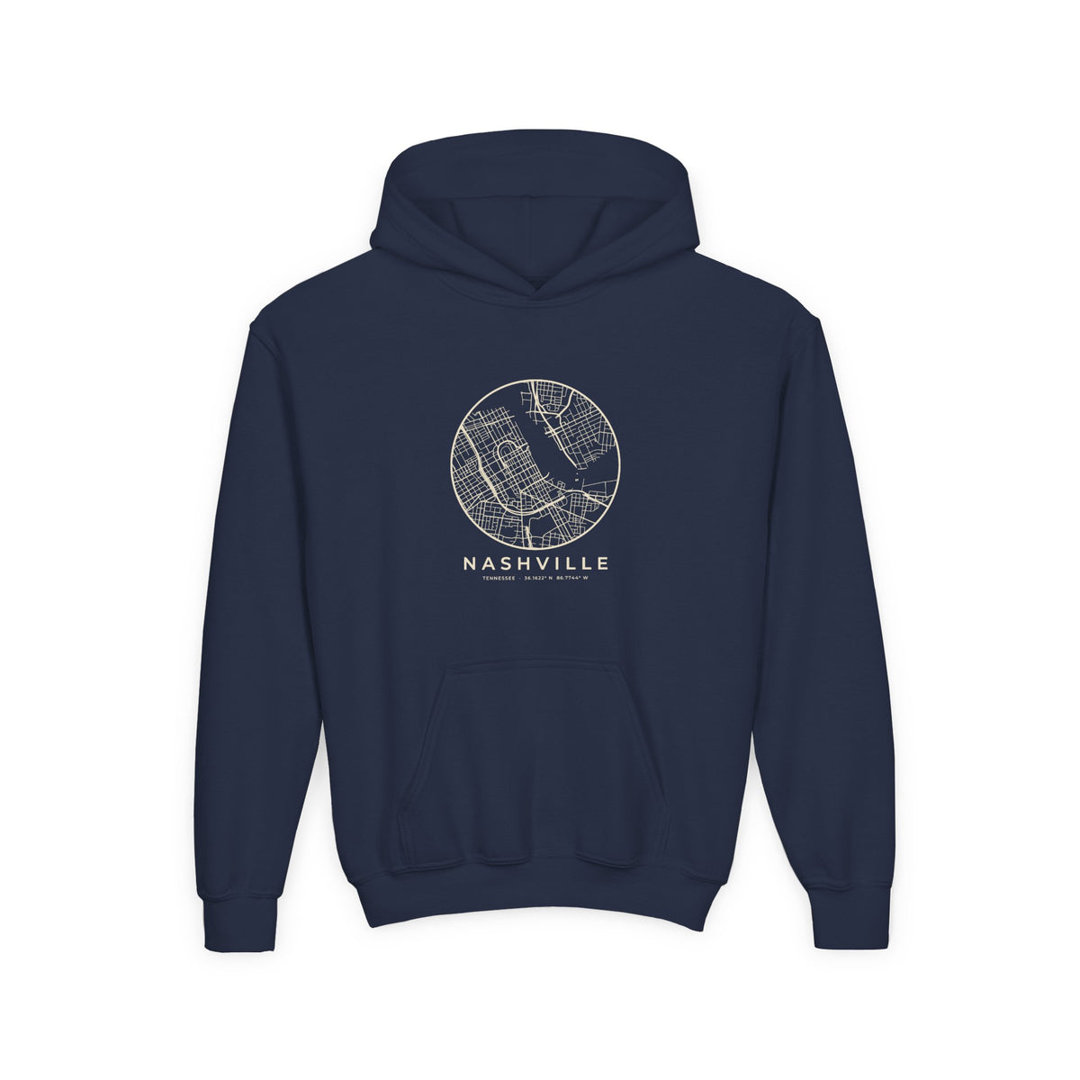 Nashville Street Map Kids Hoodie