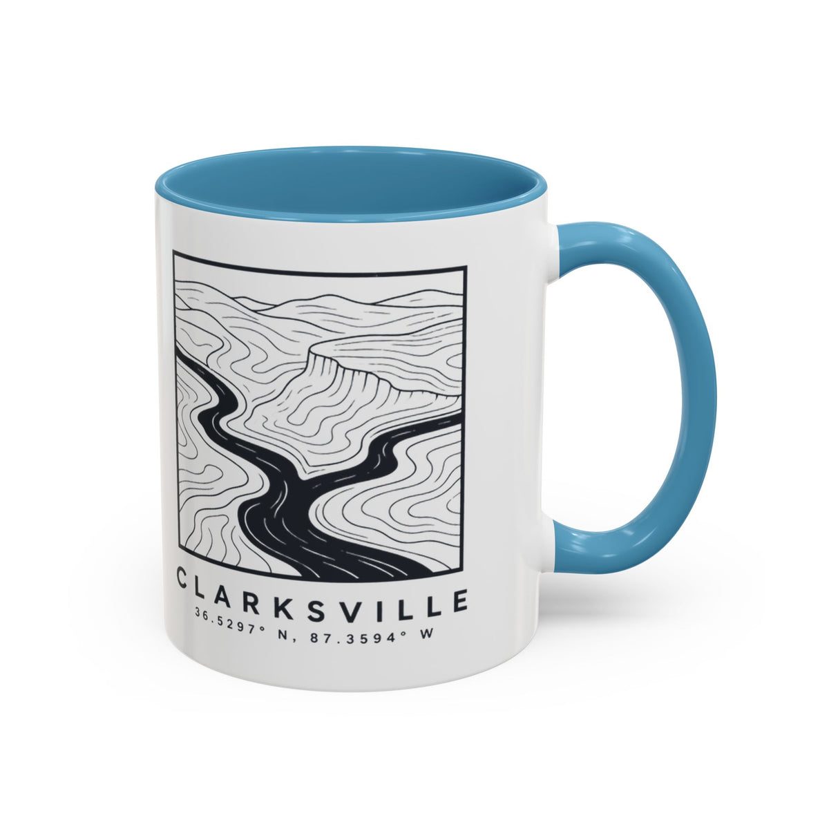 Clarksville Topo Map Accent Mug