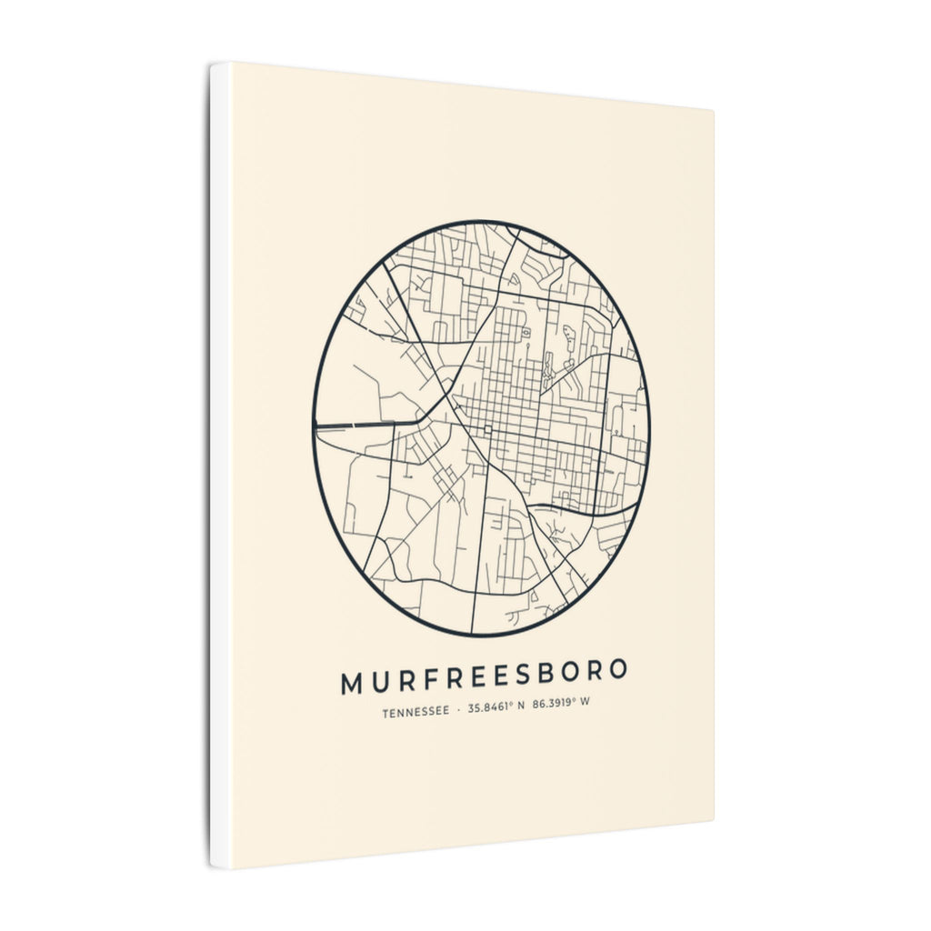 Murfreesboro Street Map Canvas Print