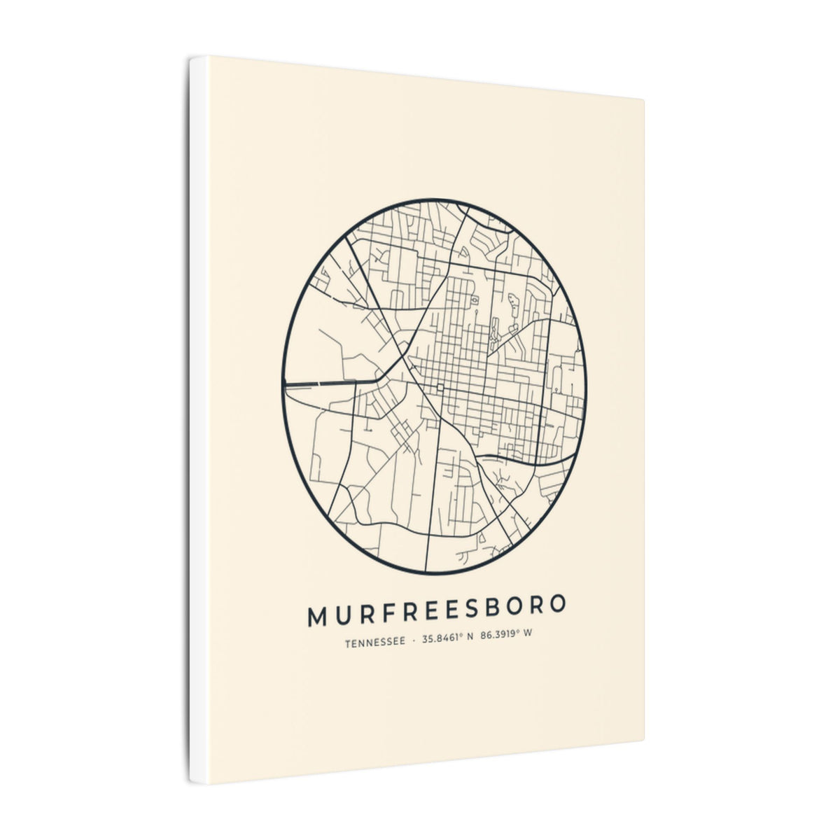 Murfreesboro Street Map Canvas Print