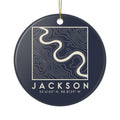 Jackson Topo Map Ornament (Navy)
