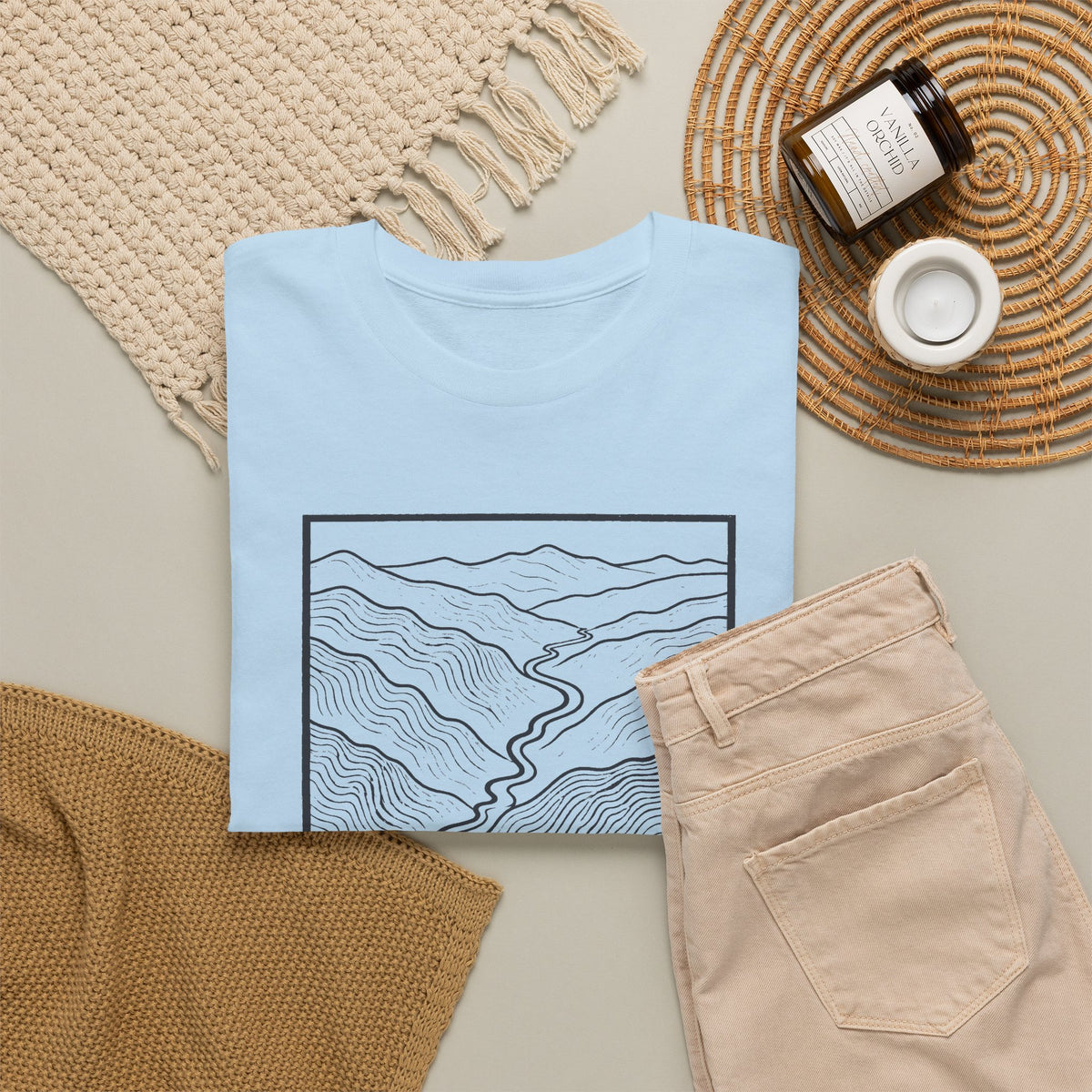 Johnson City Topo Map T-Shirt