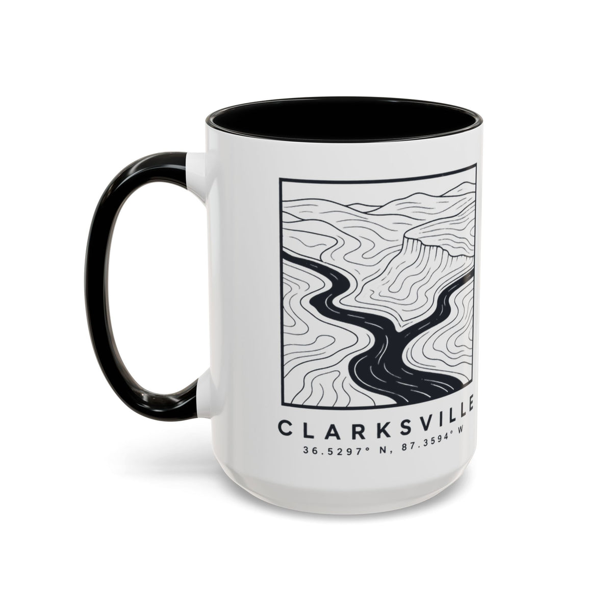 Clarksville Topo Map Accent Mug