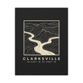 Clarksville Topo Map Canvas Print (Black)