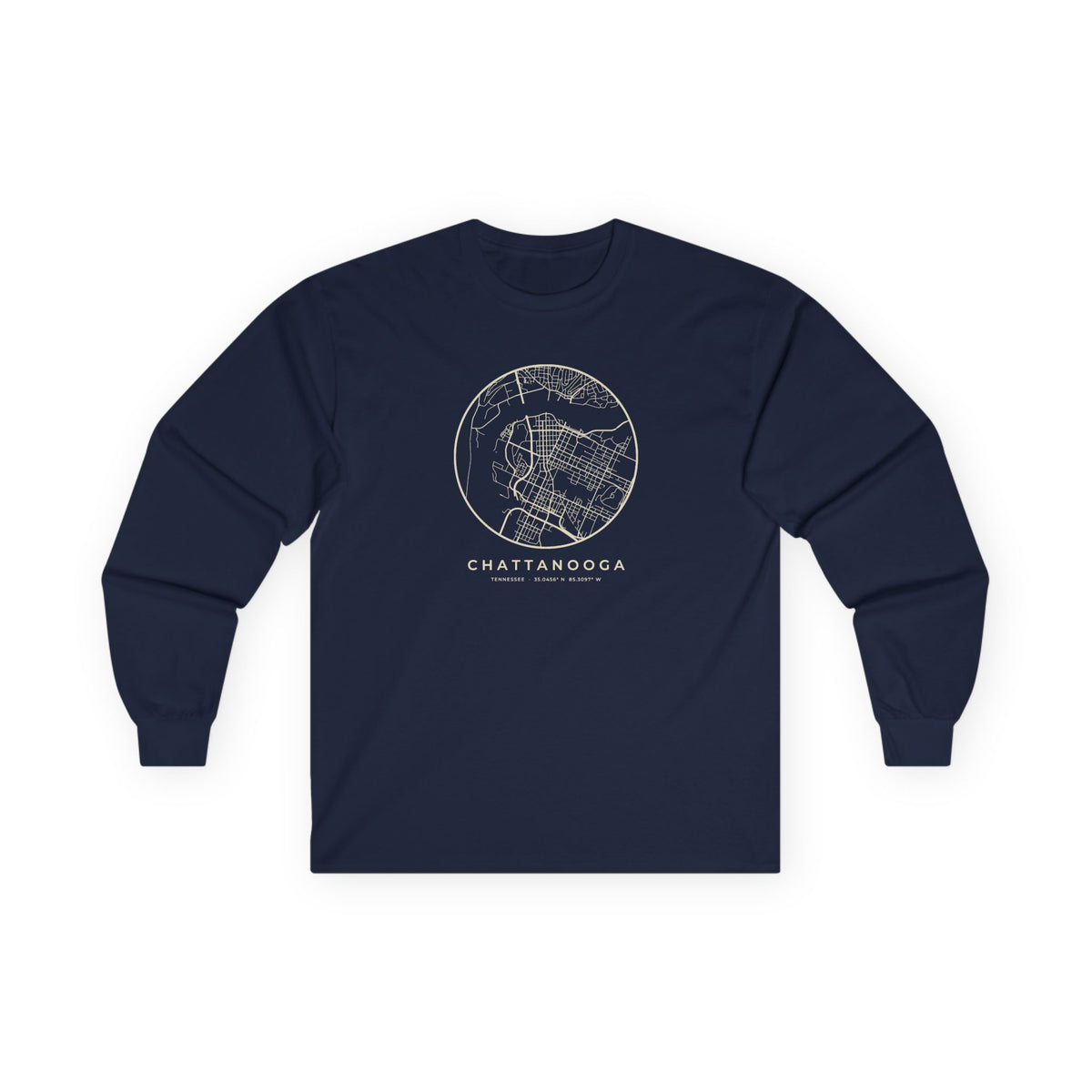 Chattanooga Street Map Long Sleeve T-Shirt