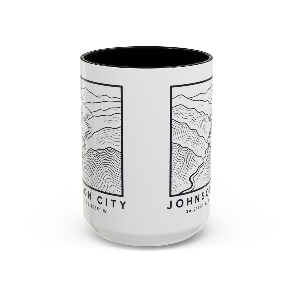 Johnson City Topo Map Accent Mug