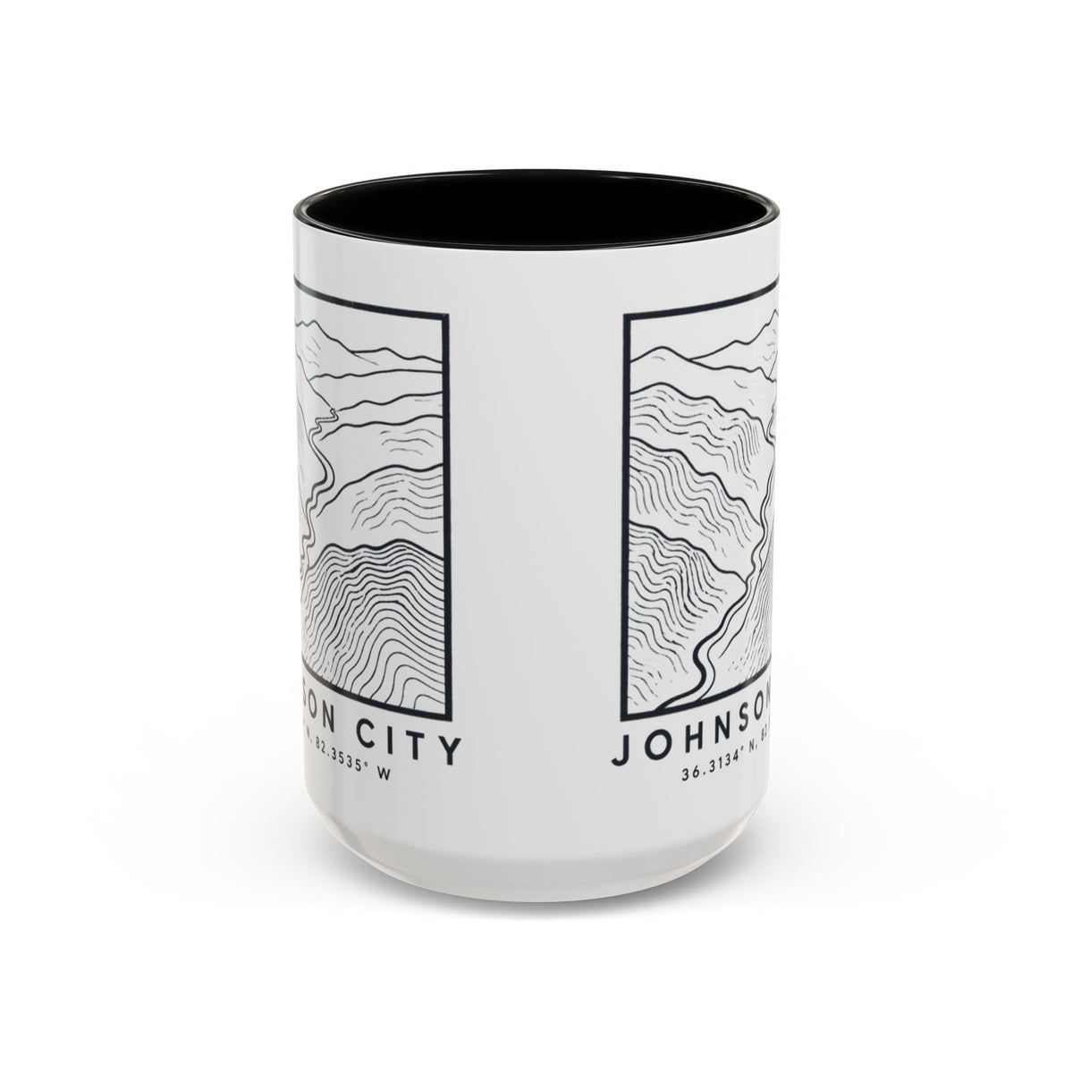 Johnson City Topo Map Accent Mug