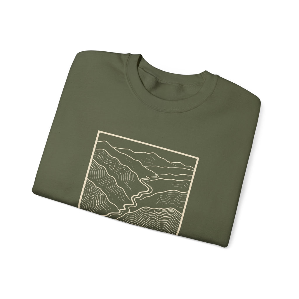 Johnson City Topo Map Crewneck Sweatshirt