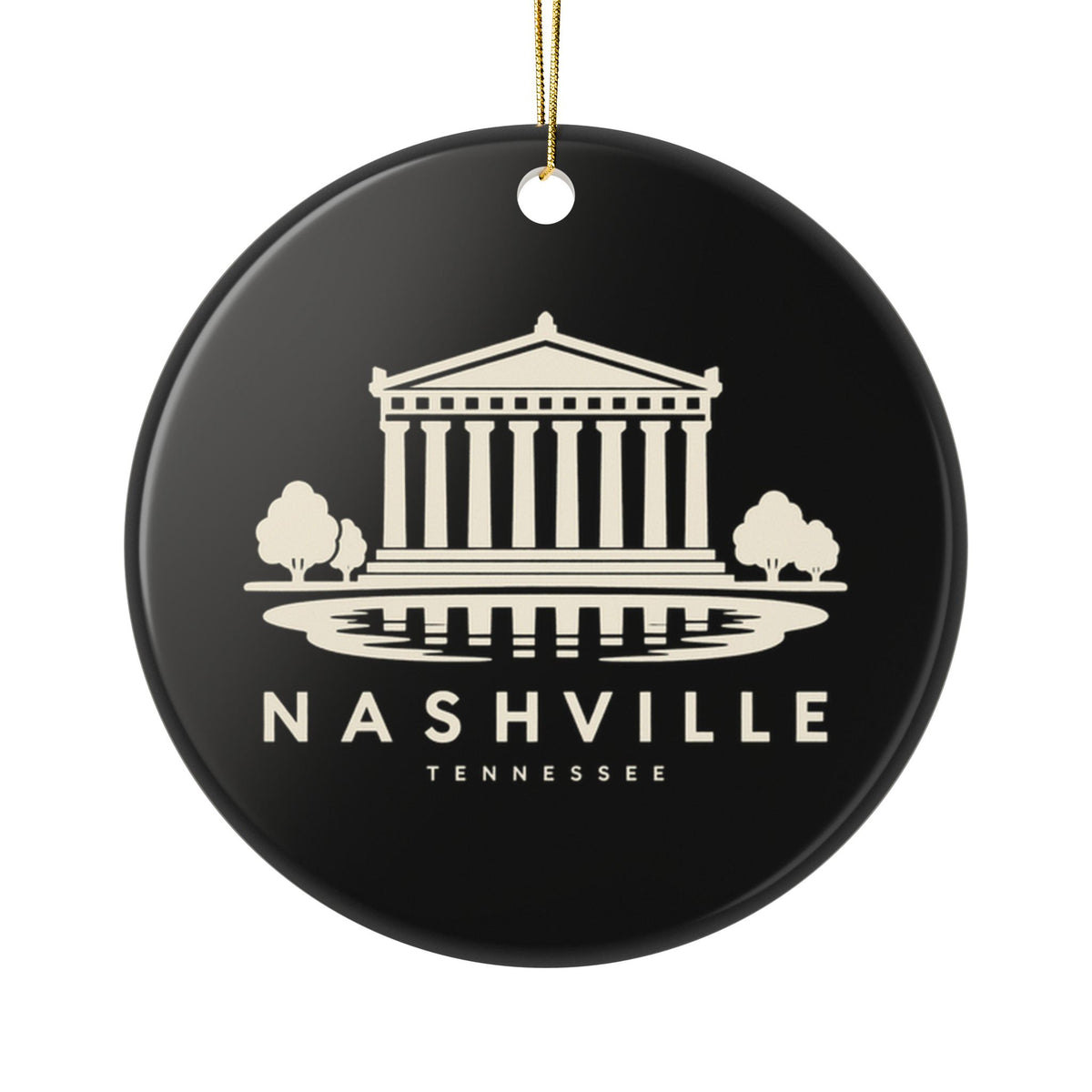 Nashville Parthenon Ornament (Black)