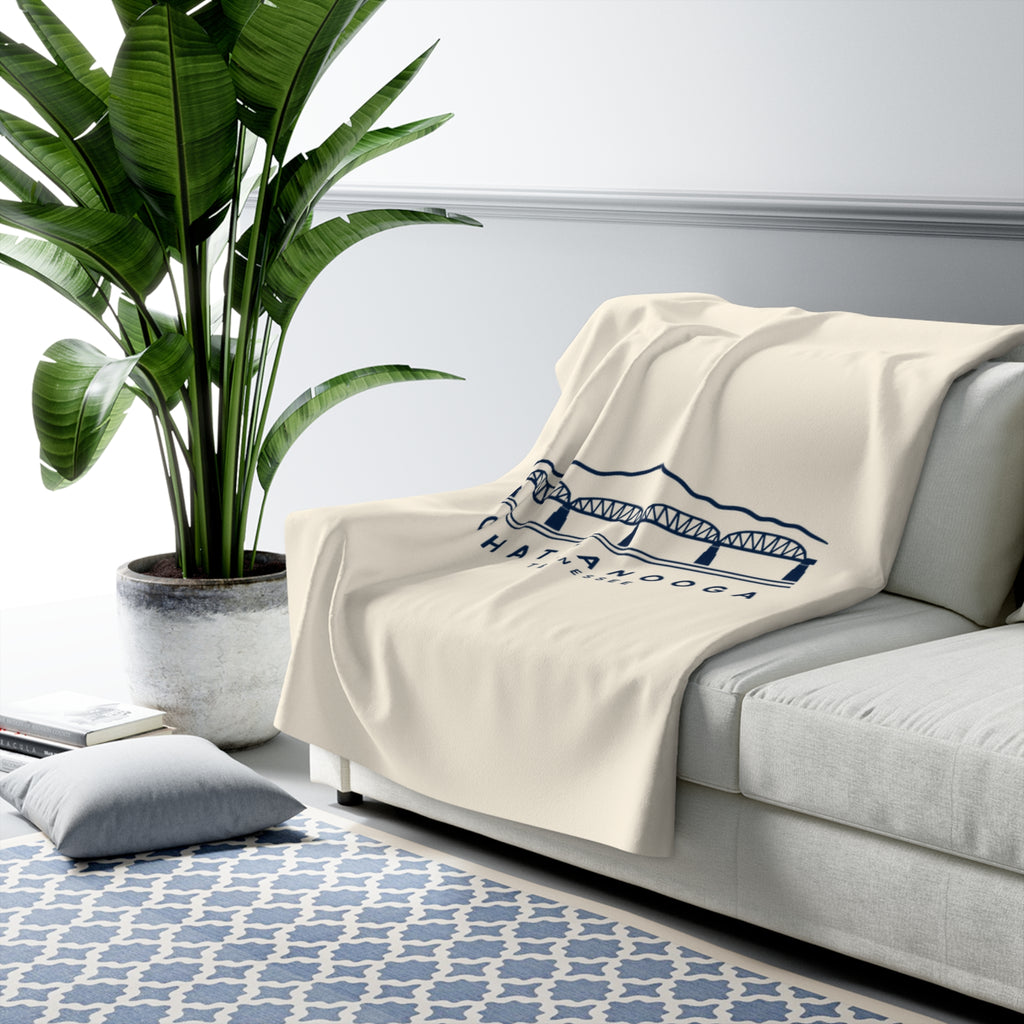 Chattanooga Walnut Street Bridge Sherpa Blanket