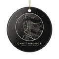 Chattanooga Street Map Ornament (Black)