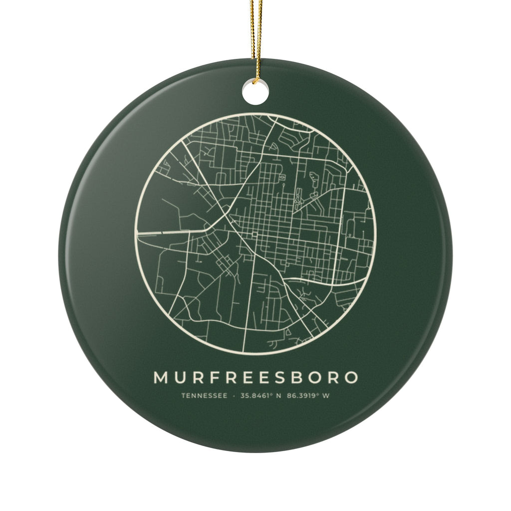Murfreesboro Street Map Ornament (Forest Green)