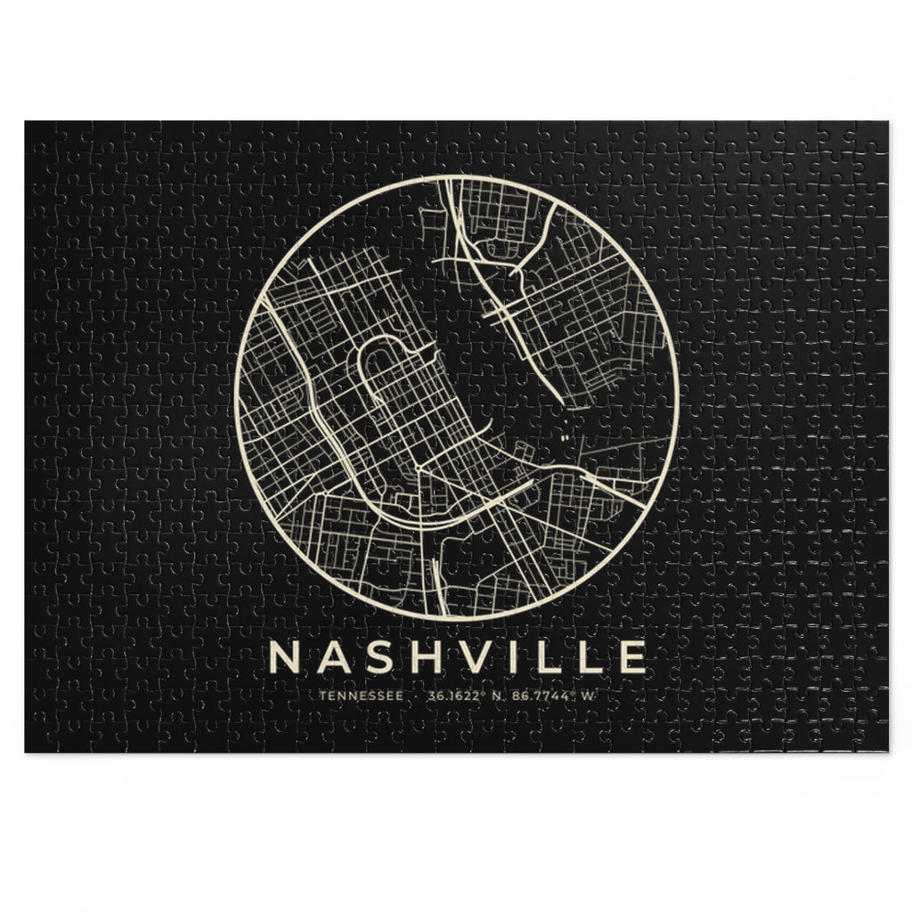 Nashville Street Map Puzzle (Black)