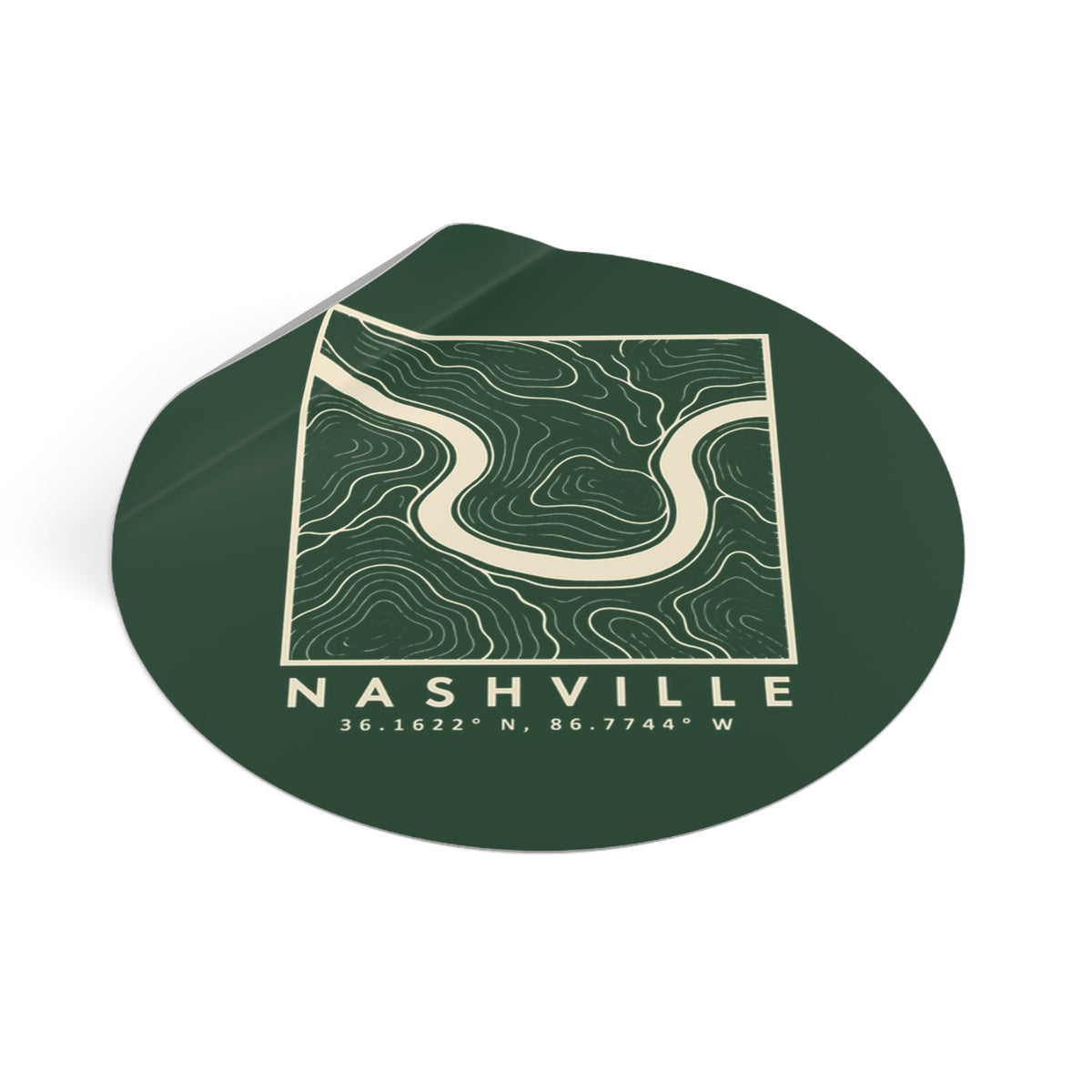 Nashville Topo Map Sticker (Forest Green)