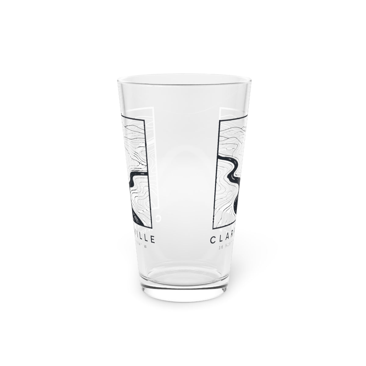 Clarksville Topo Map Pint Glass
