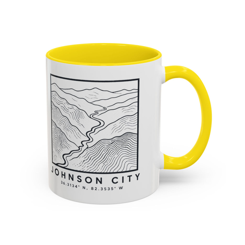 Johnson City Topo Map Accent Mug