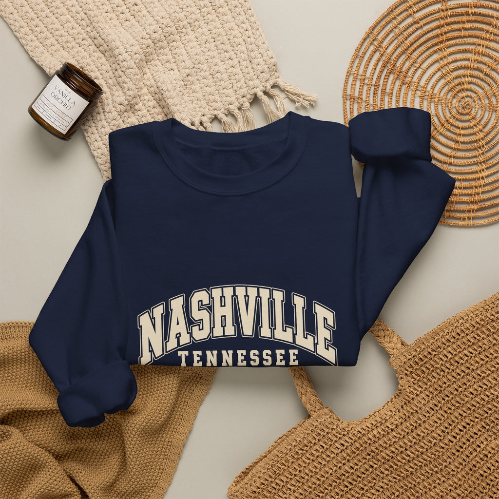 Nashville Vintage Varsity Crewneck Sweatshirt
