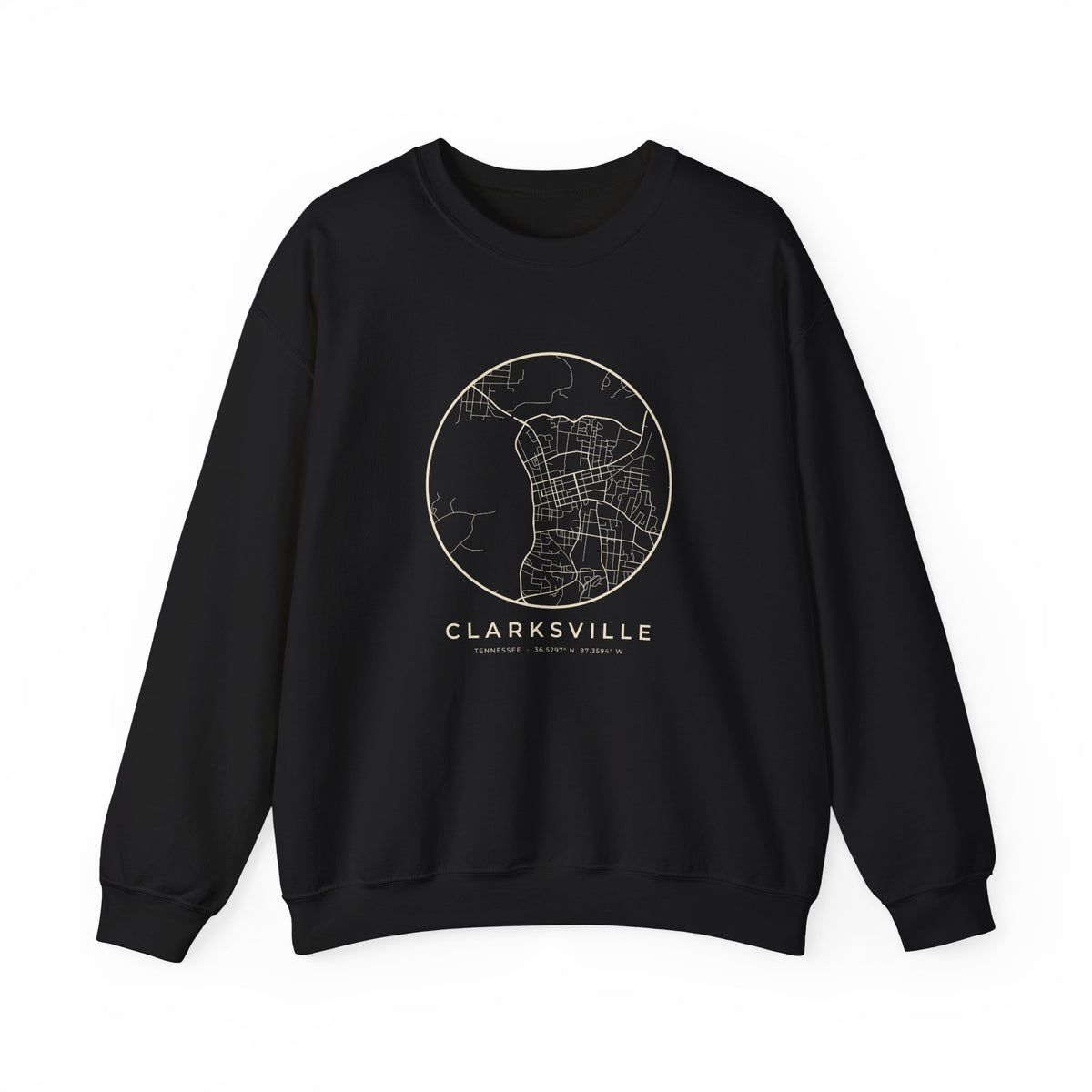 Clarksville Street Map Crewneck Sweatshirt