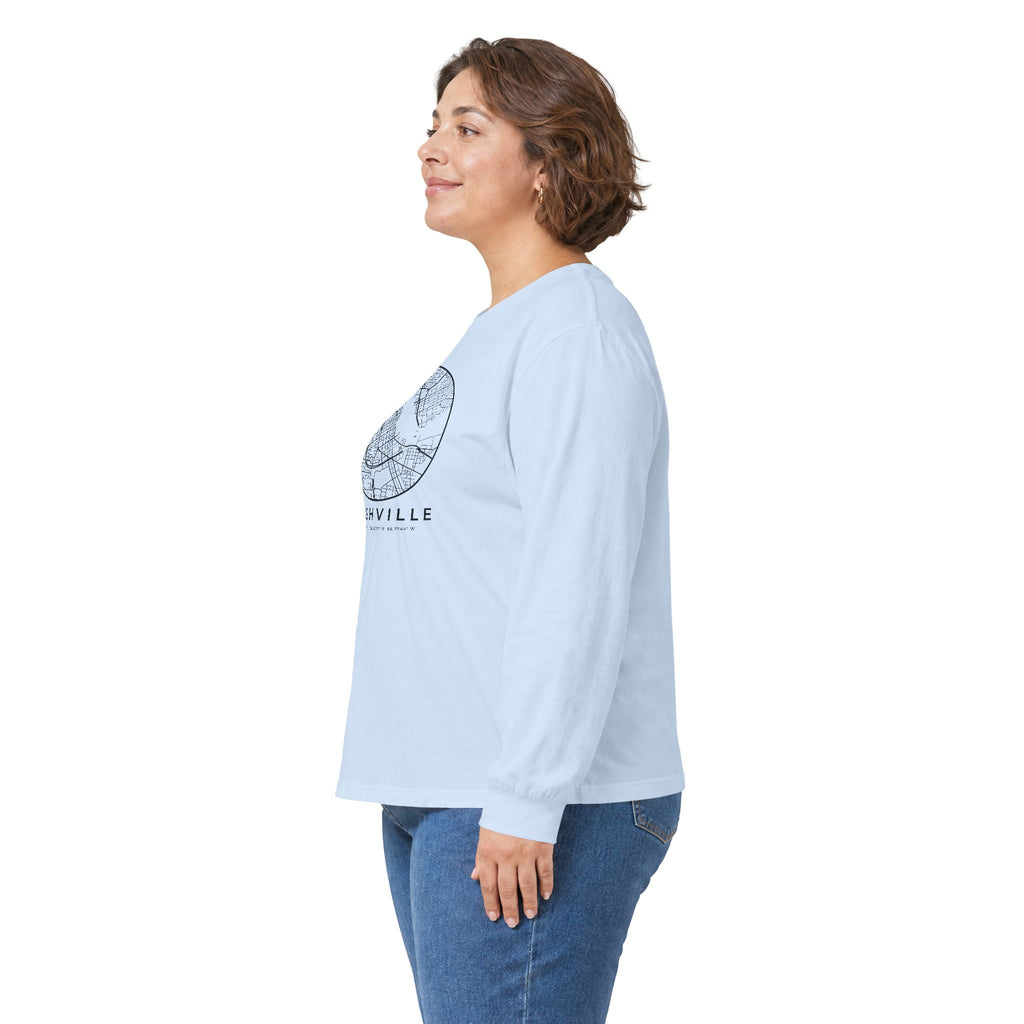 Nashville Street Map Long Sleeve T-Shirt