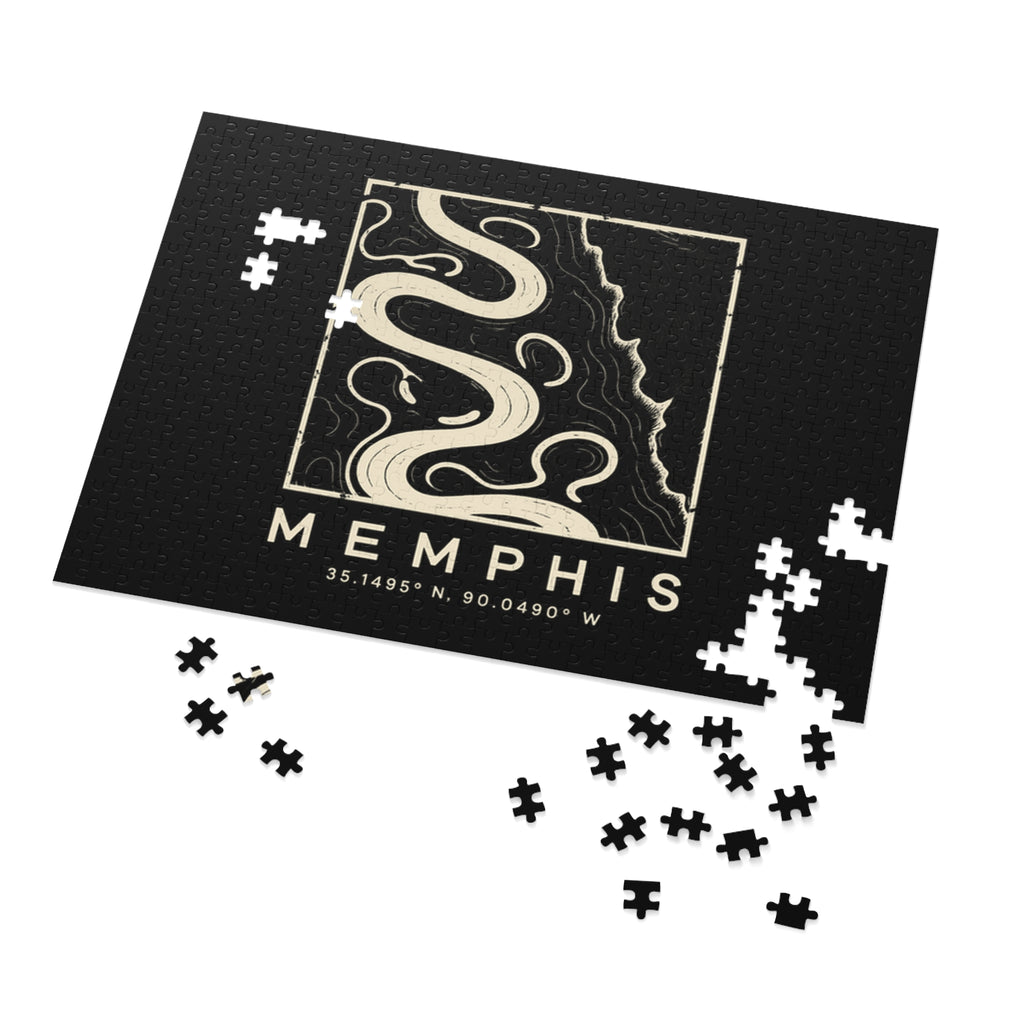 Memphis Topo Map Puzzle (Black)