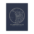 Clarksville Street Map Canvas Print (Navy)