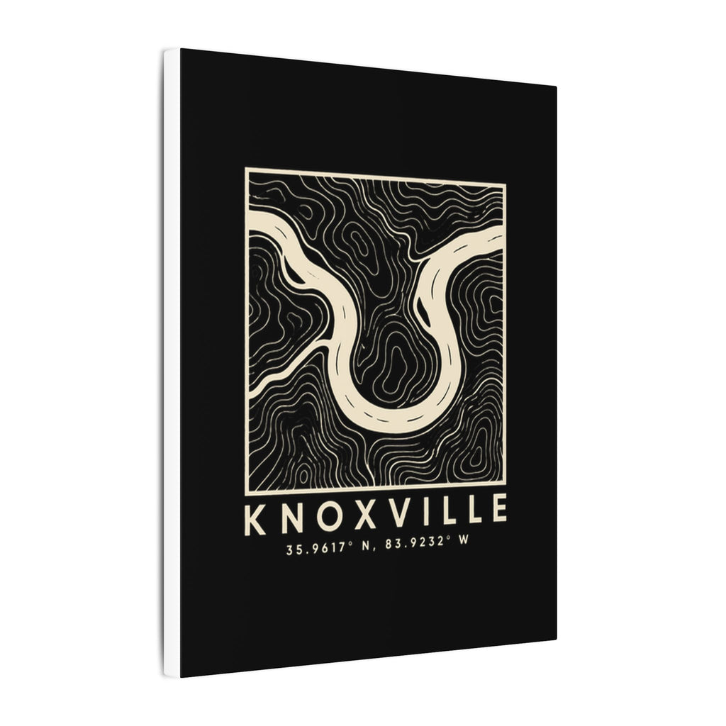 Knoxville Topo Map Canvas Print (Black)
