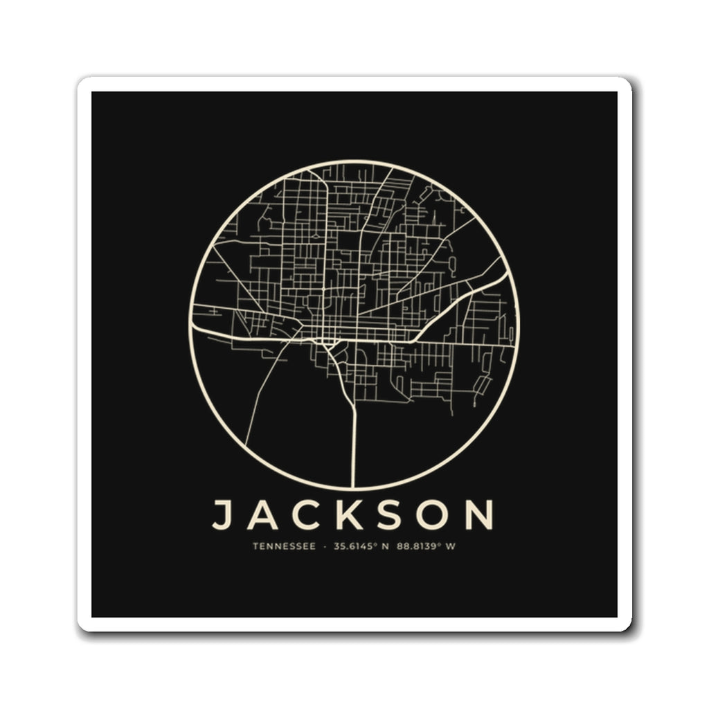Jackson Street Map Magnet (Black)