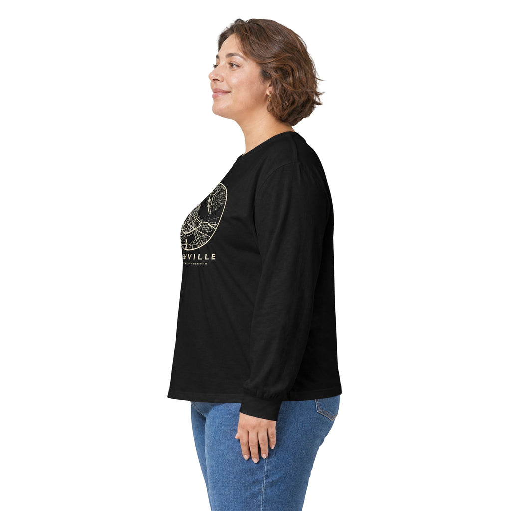 Nashville Street Map Long Sleeve T-Shirt
