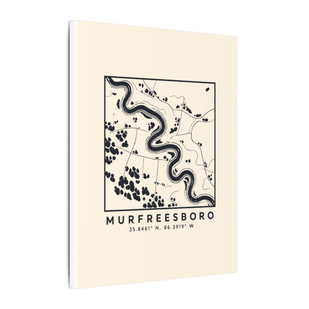 Murfreesboro Topo Map Canvas Print