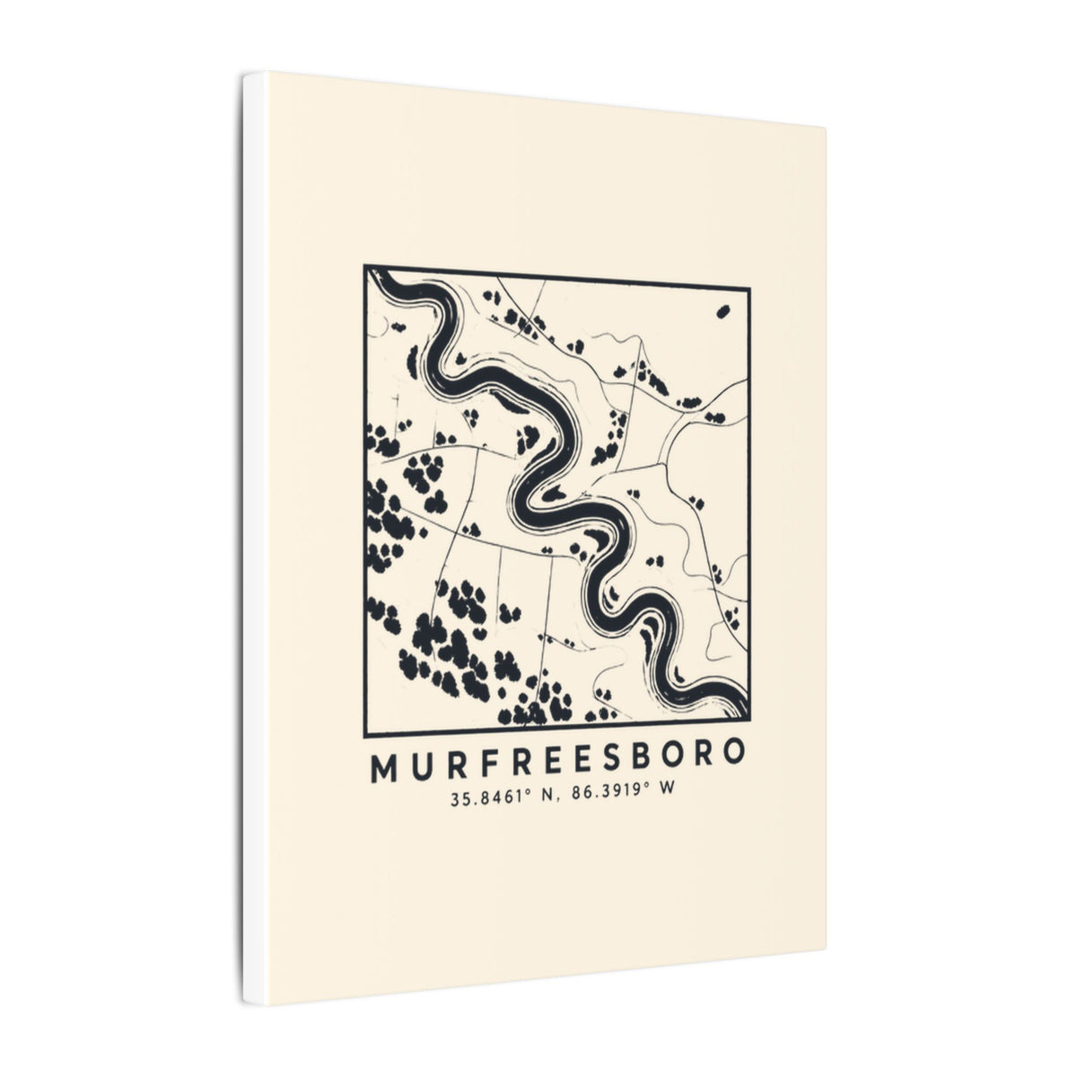 Murfreesboro Topo Map Canvas Print