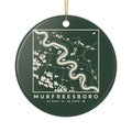 Murfreesboro Topo Map Ornament (Forest Green)