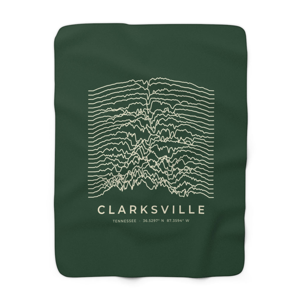 Clarksville Ridgeline Sherpa Blanket (Forest Green)