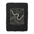 Chattanooga Topo Map Sherpa Blanket (Black)