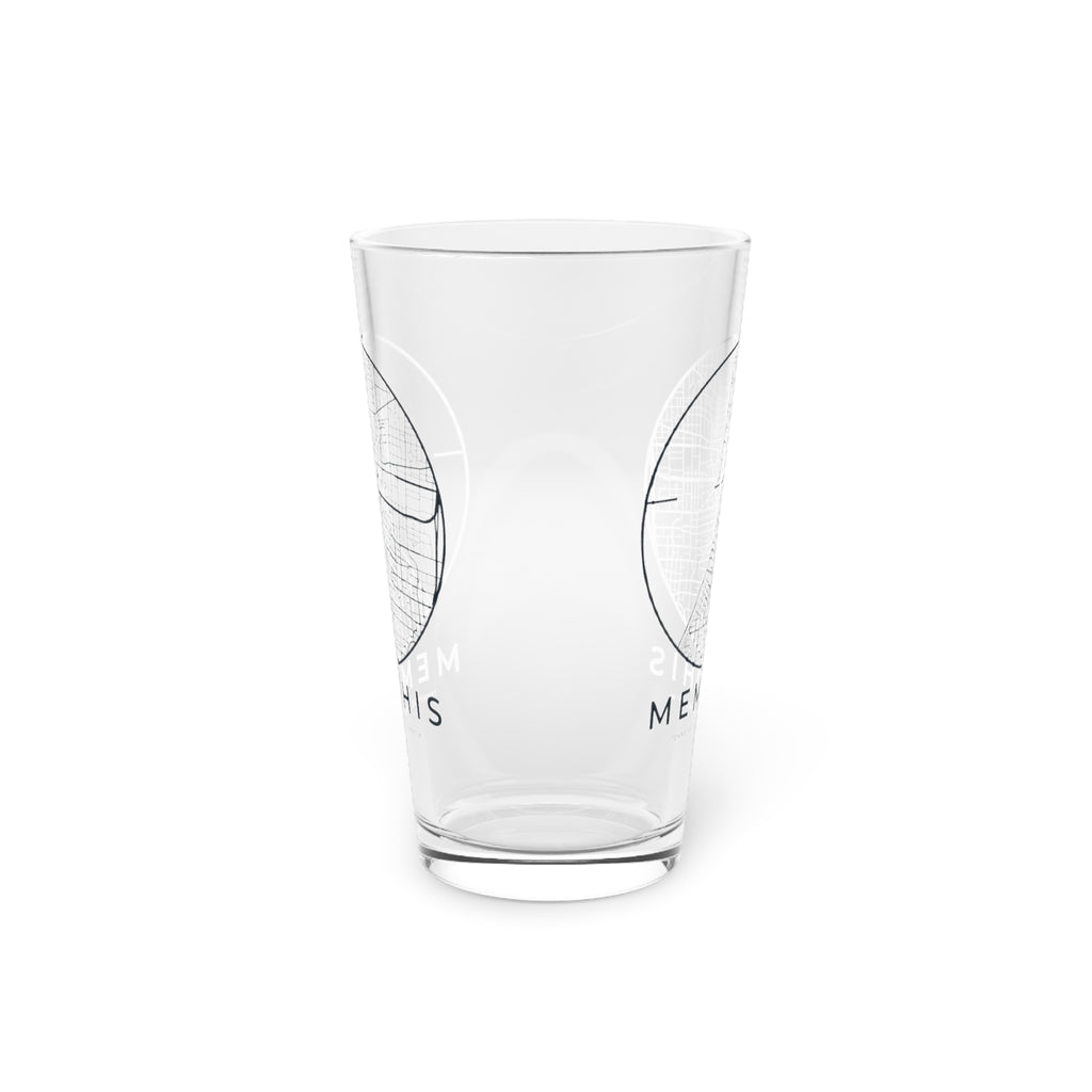 Memphis Street Map Pint Glass