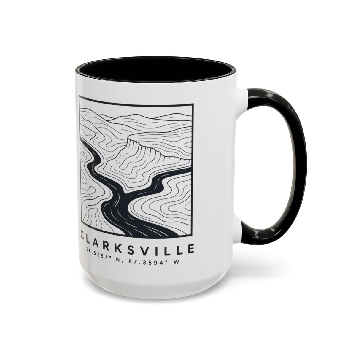 Clarksville Topo Map Accent Mug