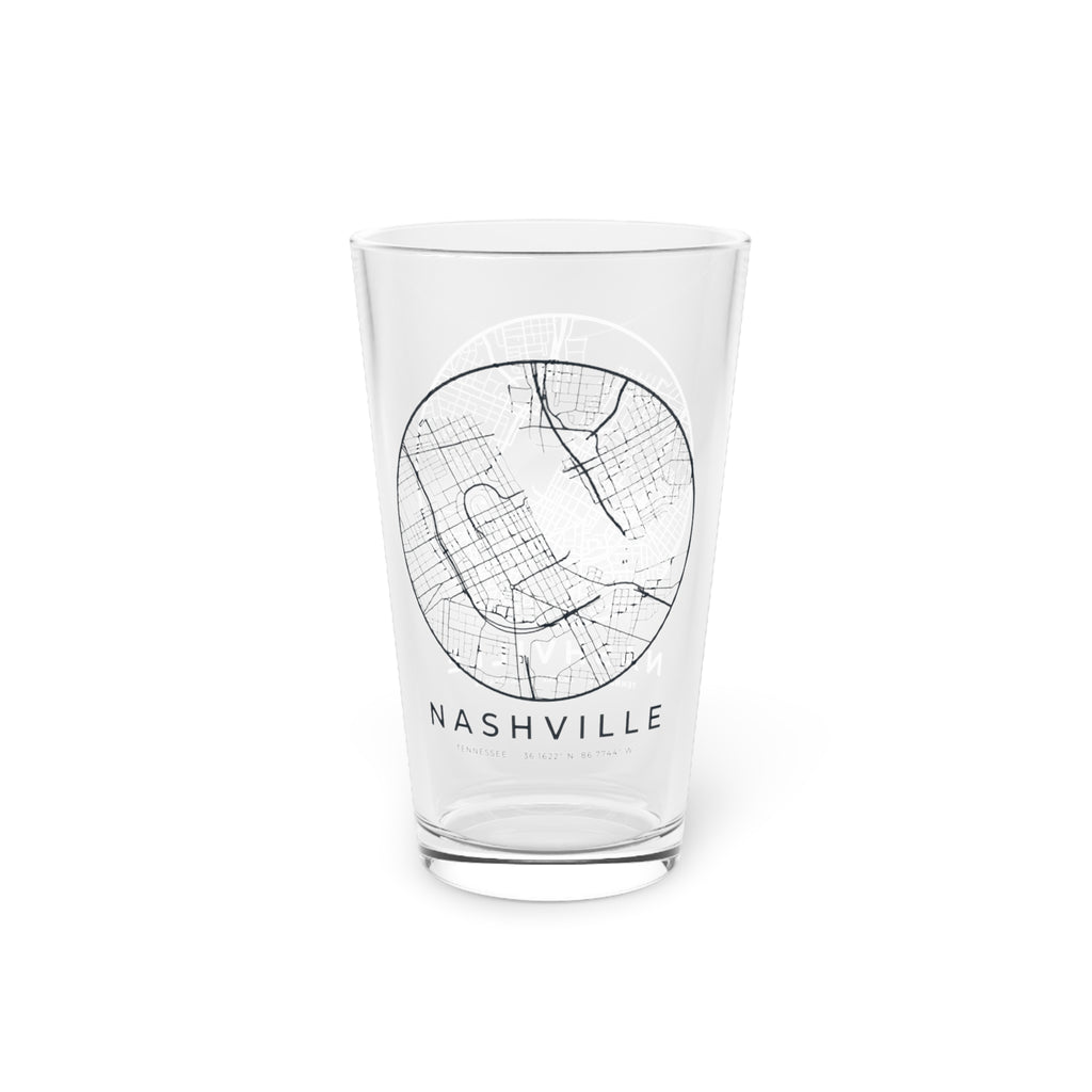 Nashville Street Map Pint Glass