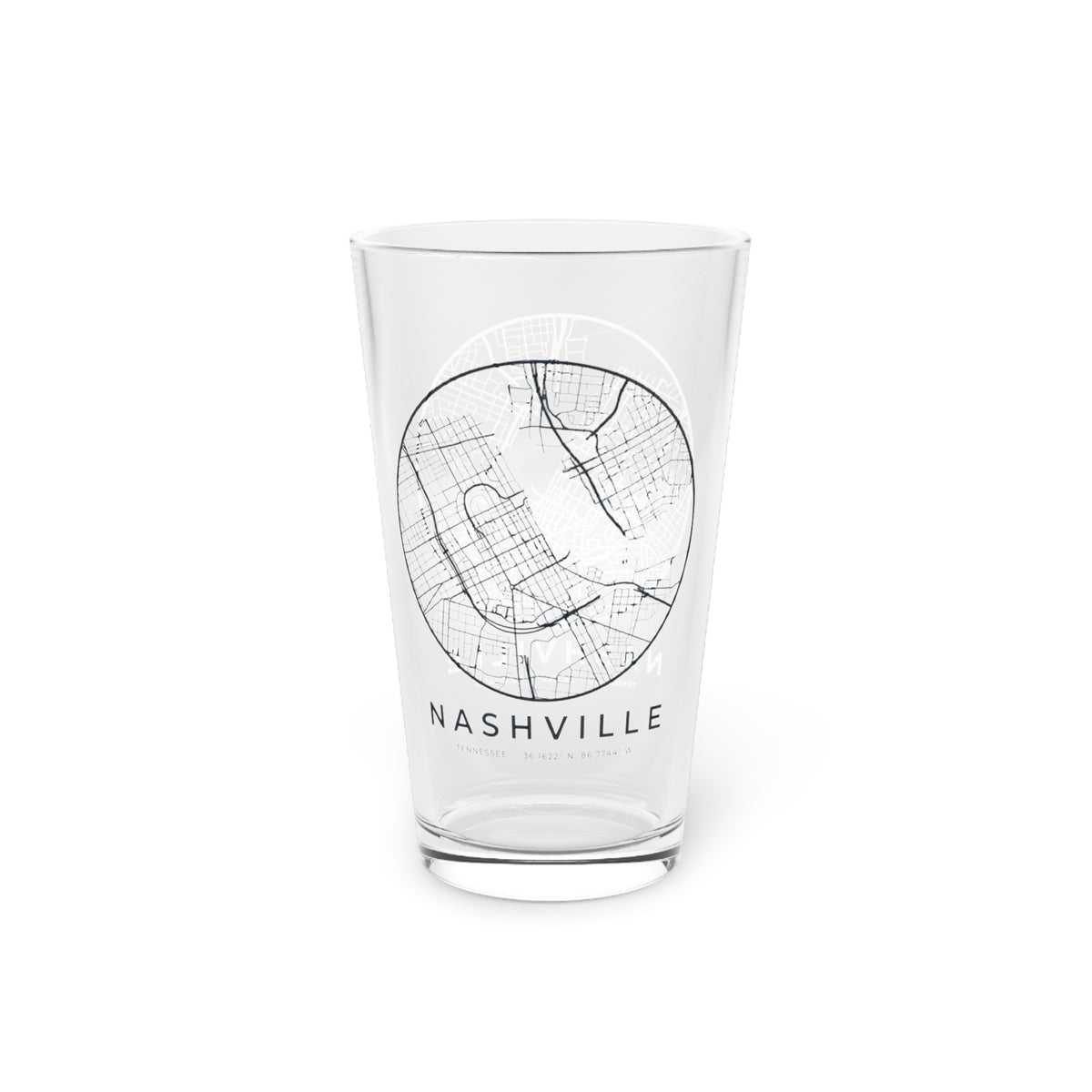Nashville Street Map Pint Glass