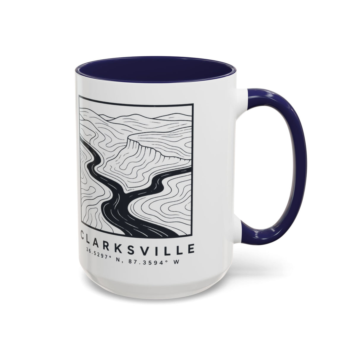 Clarksville Topo Map Accent Mug