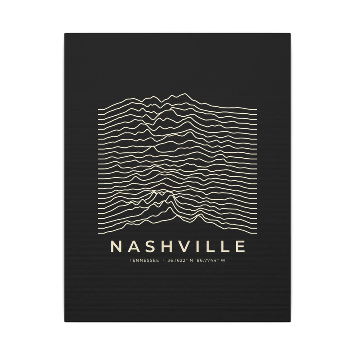 Nashville Ridgeline Canvas Print (Black)