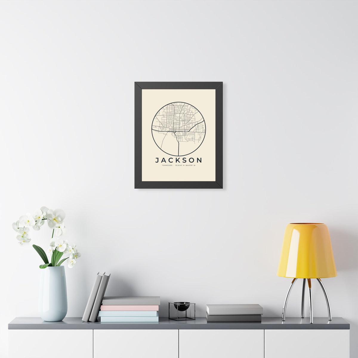 Jackson Street Map Framed Print