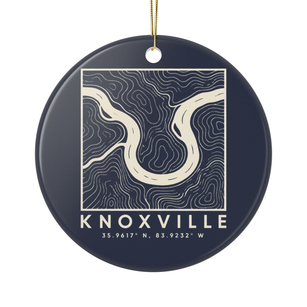 Knoxville Topo Map Ornament (Navy)
