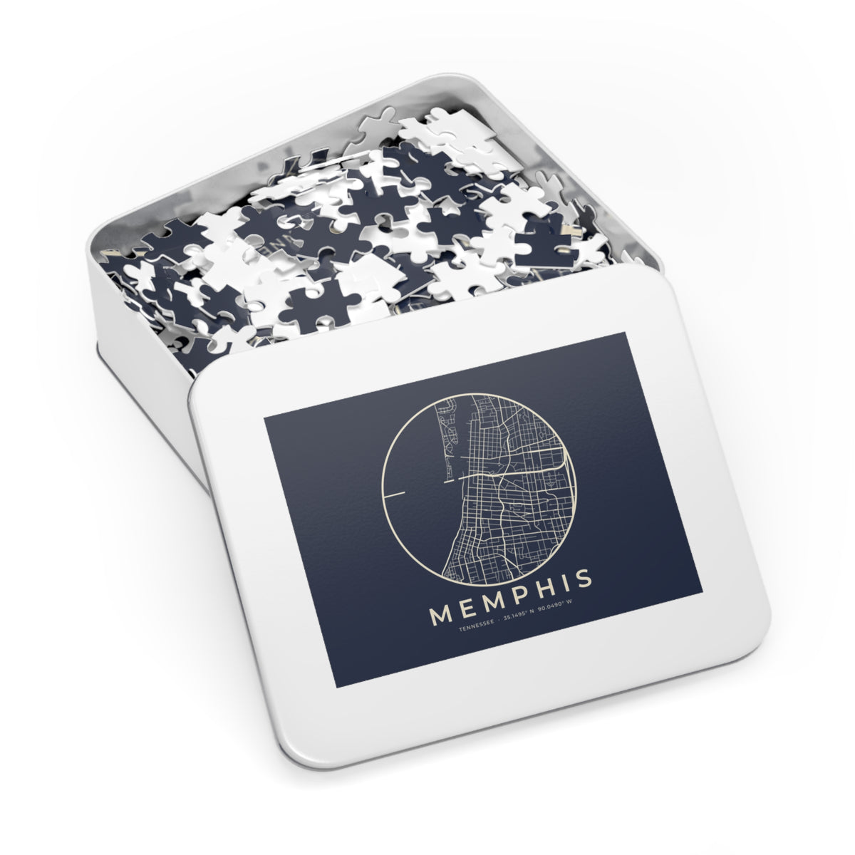 Memphis Street Map Puzzle (Navy)