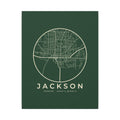 Jackson Street Map Canvas Print (Forest Green)