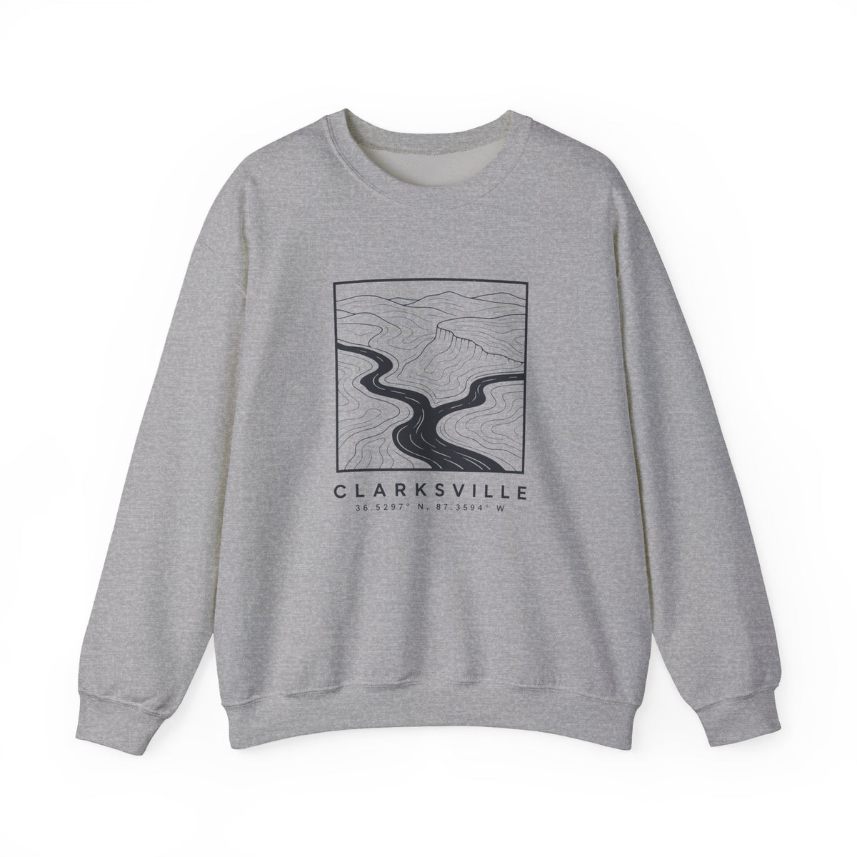 Clarksville Topo Map Crewneck Sweatshirt